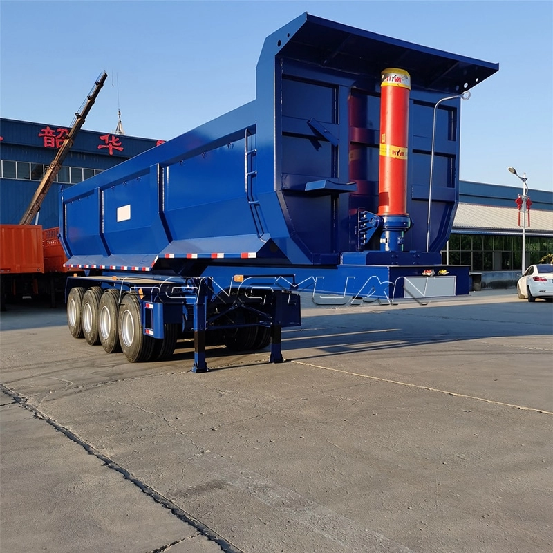 35 CBM 80 ton End Dump Semi Trailer Customize tipping Dumper Trailer