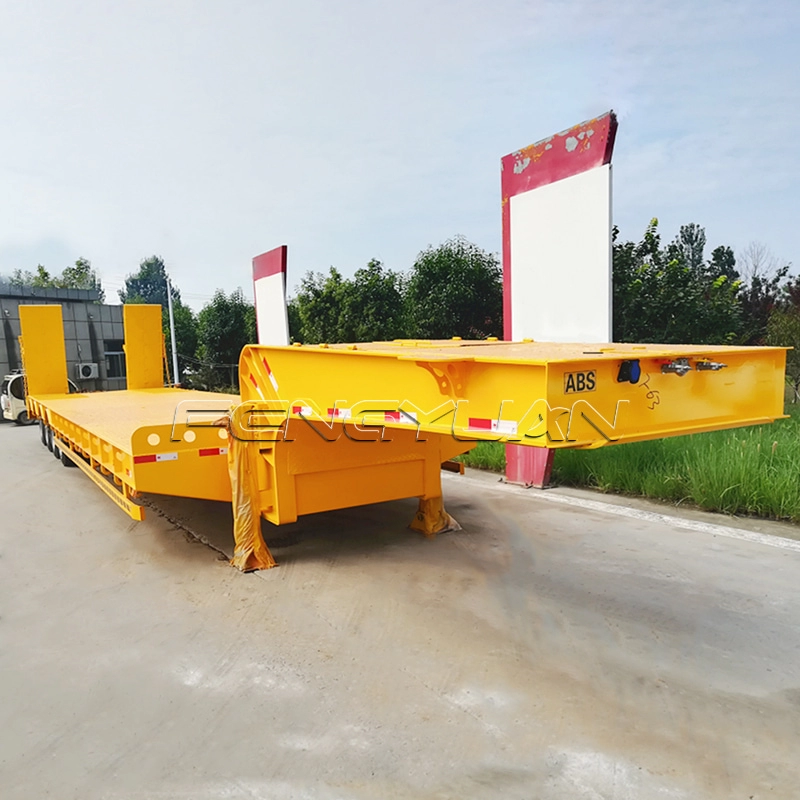 Excavator Carrier 4 Axles Lowbed Semi Trailer with ABS Control System