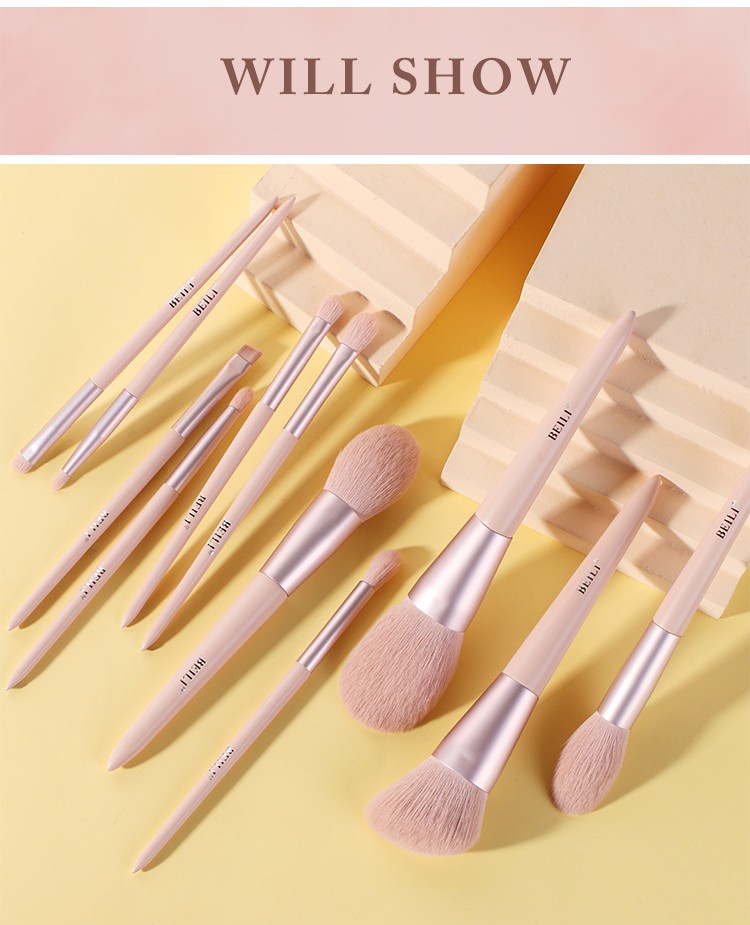 makeup brush set pink