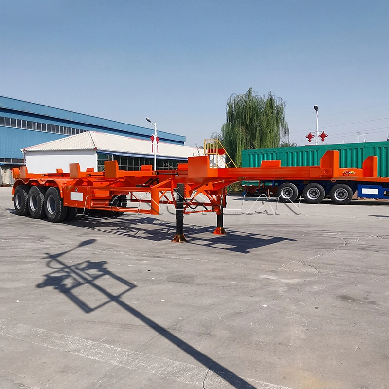 40ft 3 Axles Skeleton Semi Trailers For Heavy Duty Container Transit