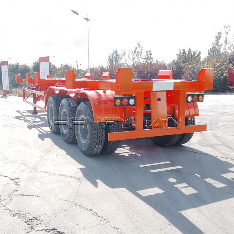 40ft 3 Axles Skeleton Semi Trailers For Heavy Duty Container Transit