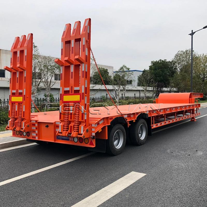 2 Axles Lowbed Semi Trailer