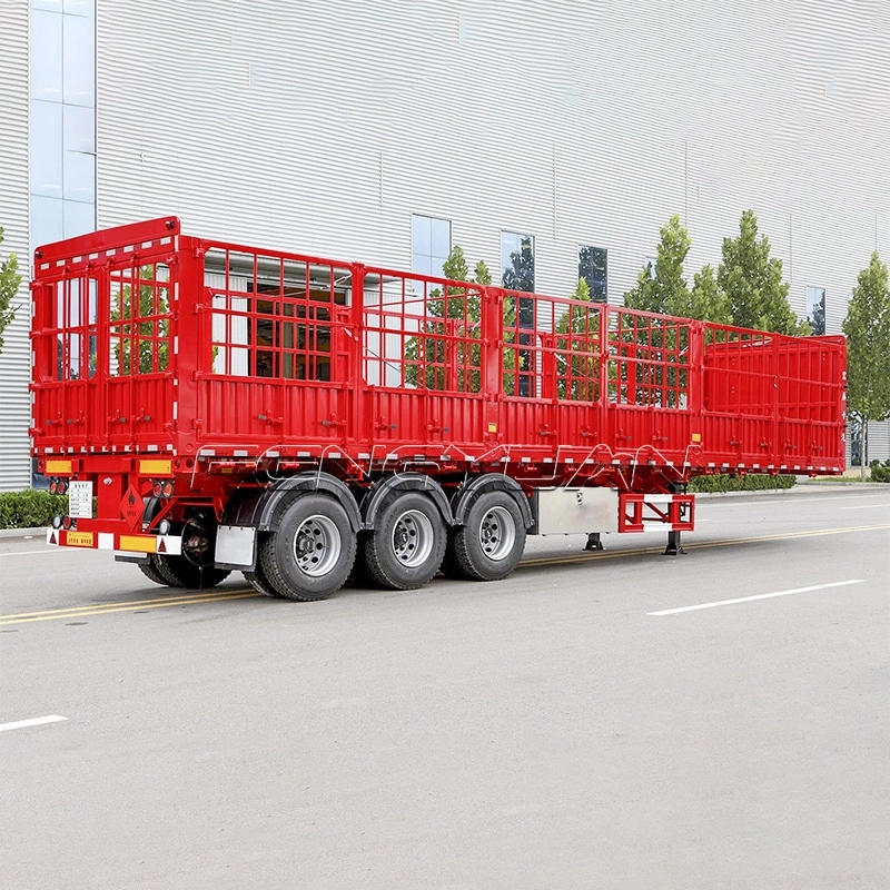 Tri Axles Bulk cargo transport 600mm stake fence semi trailer