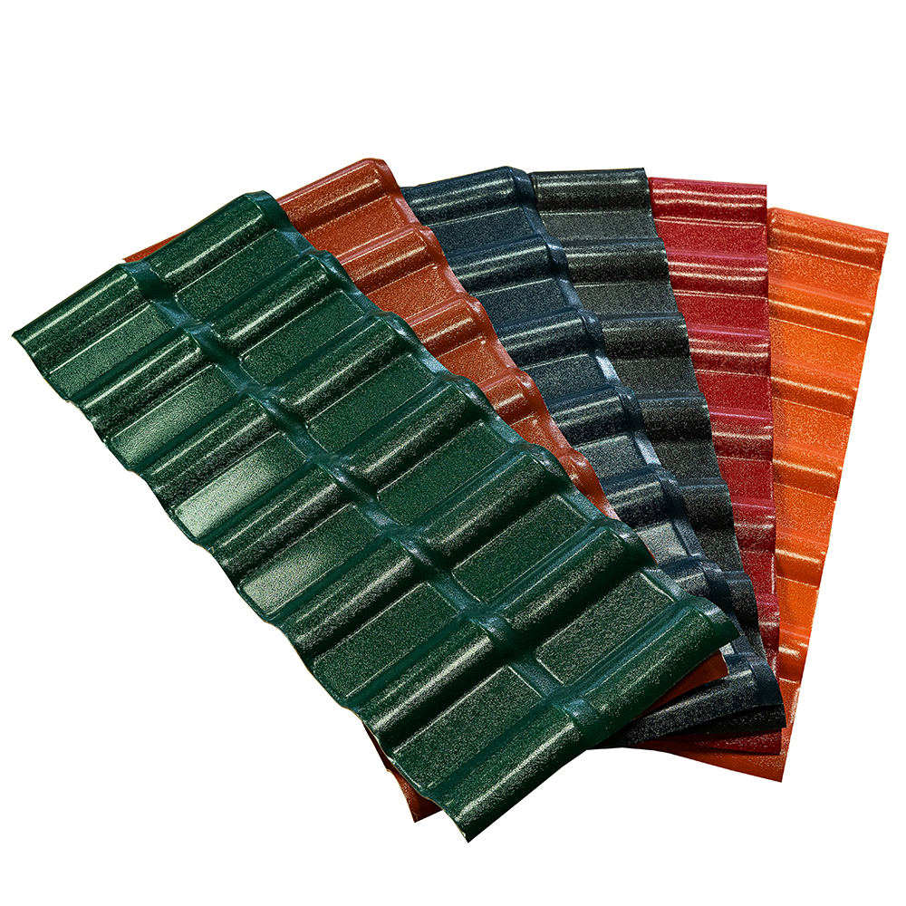 Synthetic resin roof tiles