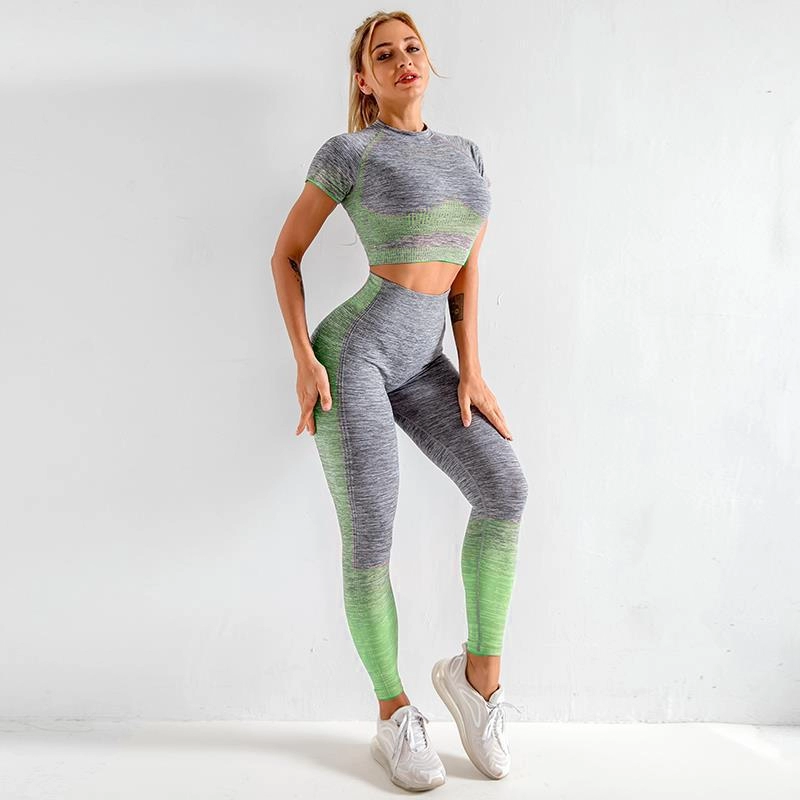 New Leggings Knitting Stripe Active Wear Premium Plus Size Scrunch Butt Fitness Clothing Yoga Set