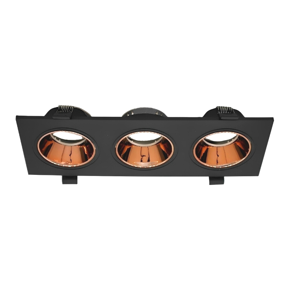 Triple Head Downlights Housing Mr16 Gu10 Fixtures Recessed Aluminum Frame