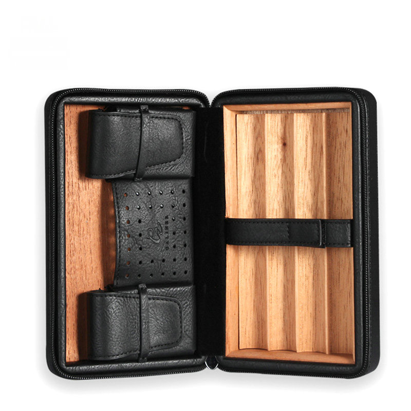 portable leather cigar gift case