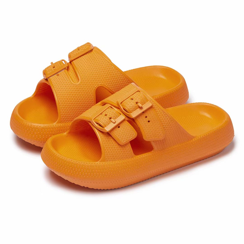 Double Strap Adjustable Buckle Women EVA Slippers