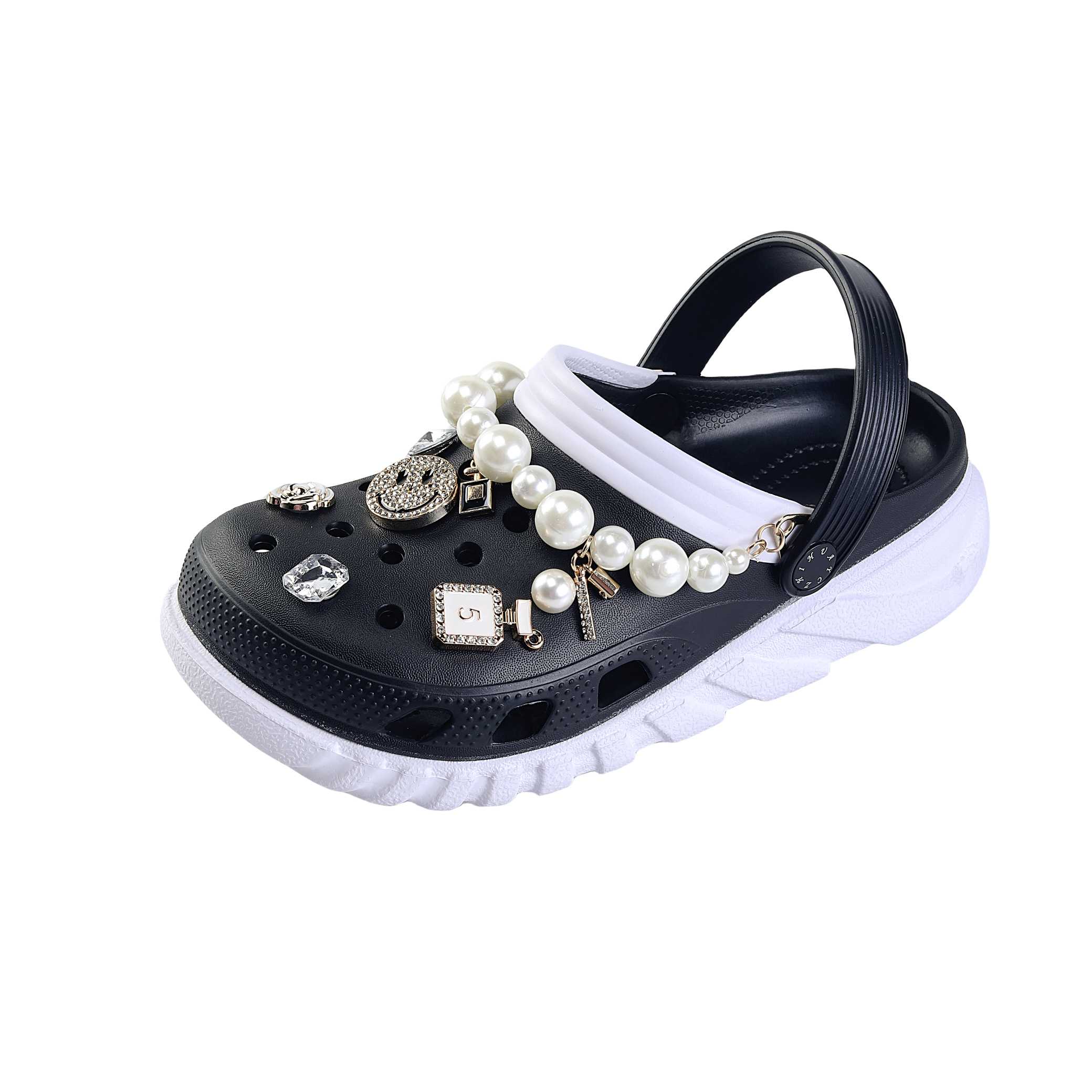 Two-Tone Embellished Pearl Garden Shoes