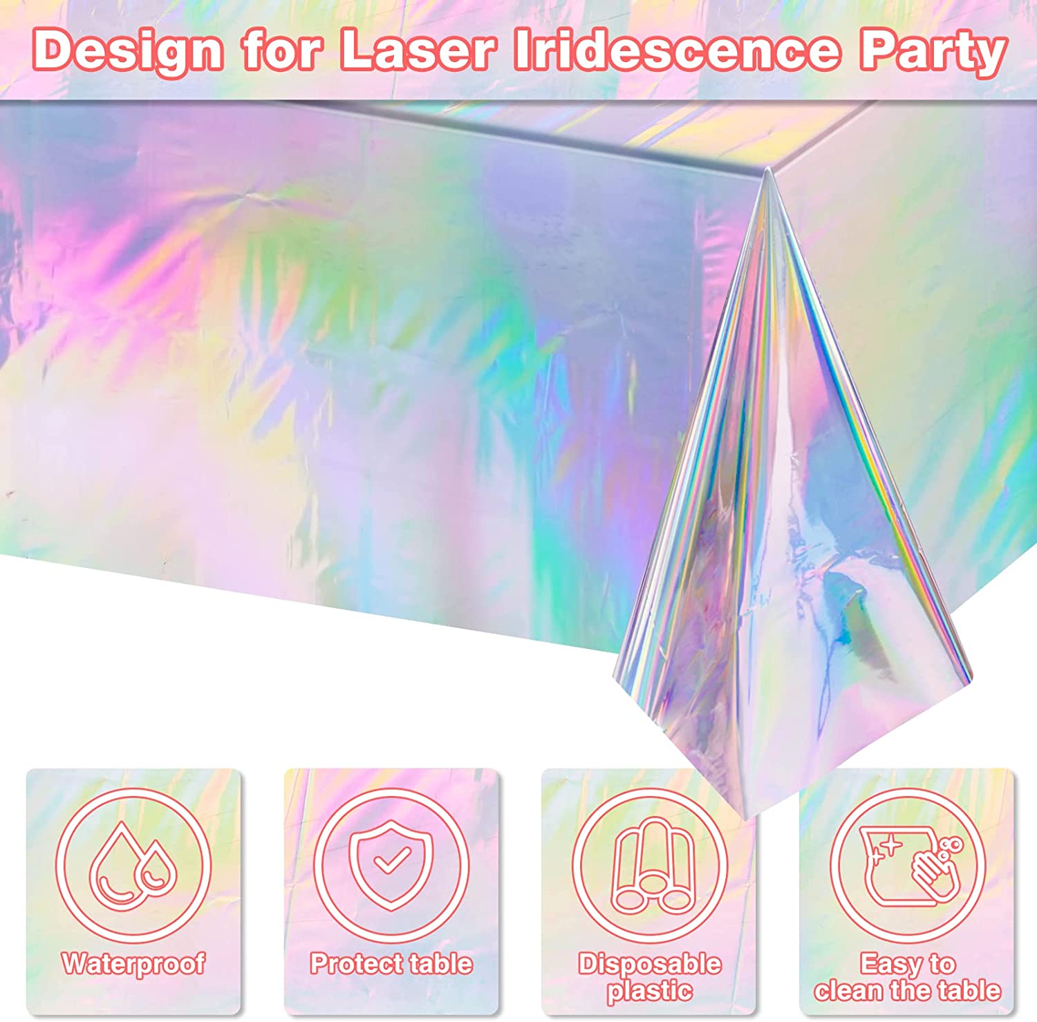 Iridescent Plastic Table Cover