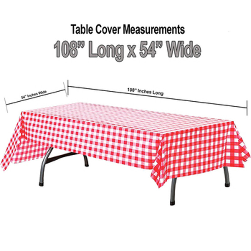 Disposable Plastic Plaid Tablecloth