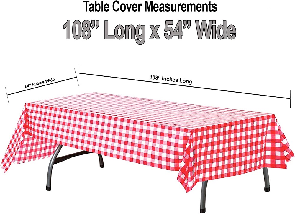 disposable plastic checkered tablecloth