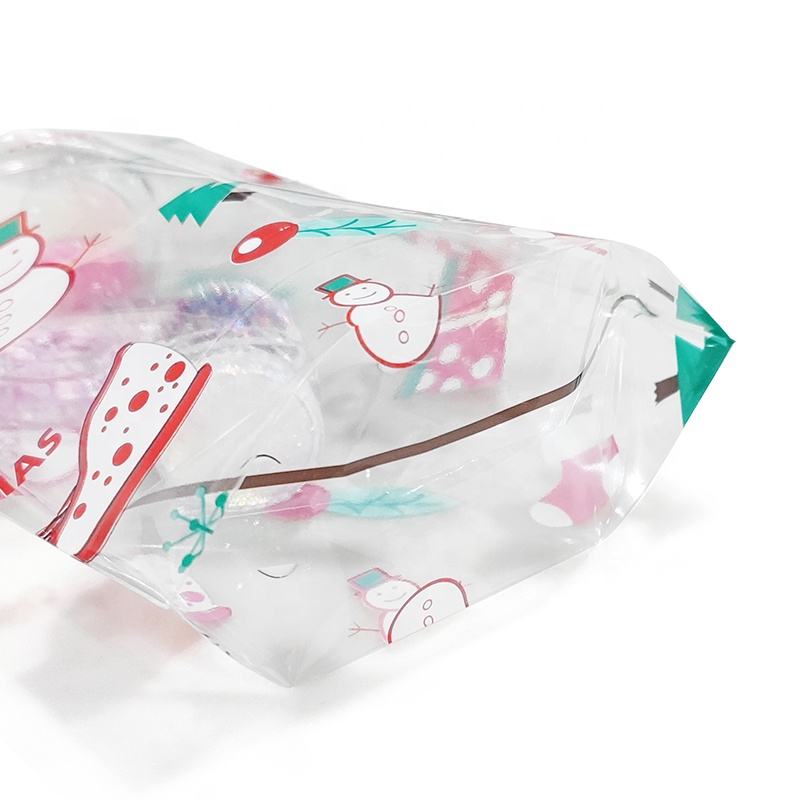 Printed Christmas Cello Cellophane Treat Bags Clear Candy Cookie Bags