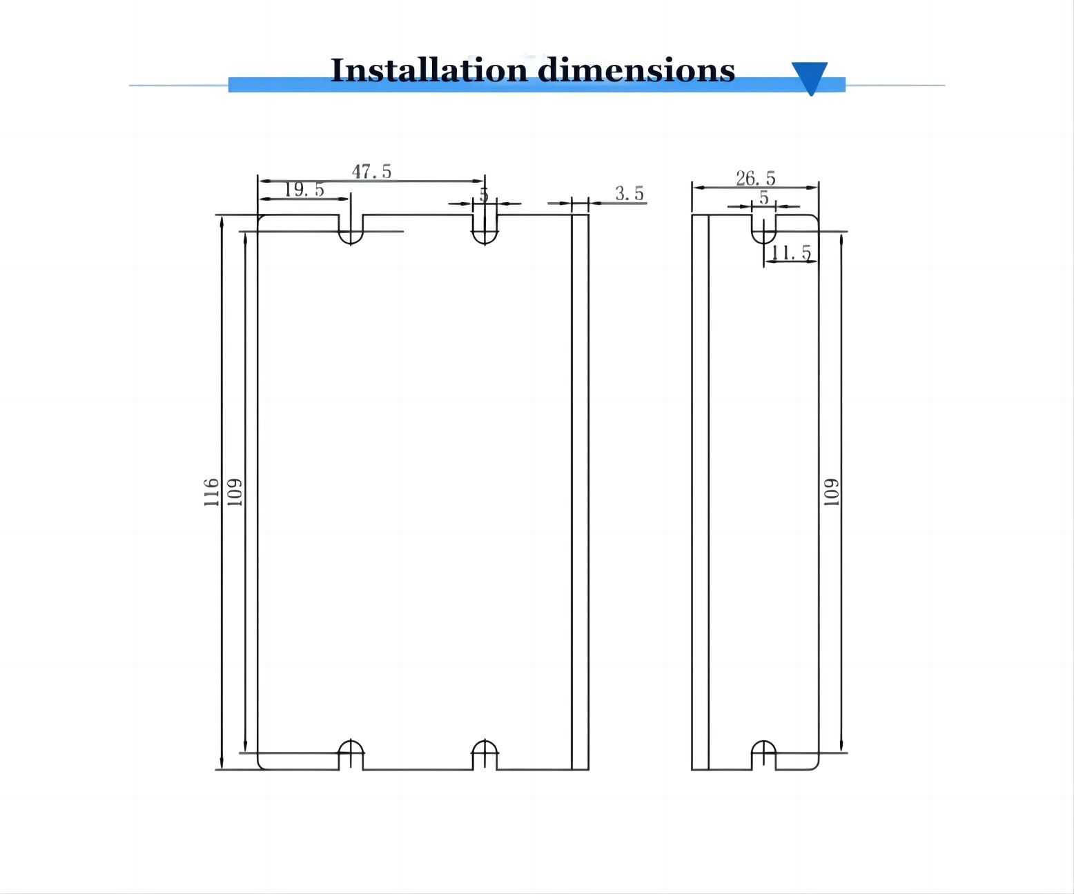 Installation dimensions