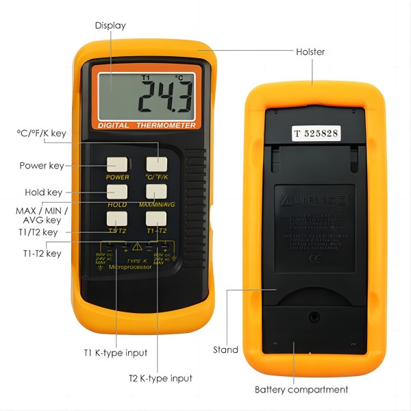 K-Type Thermometer w/ 4 size