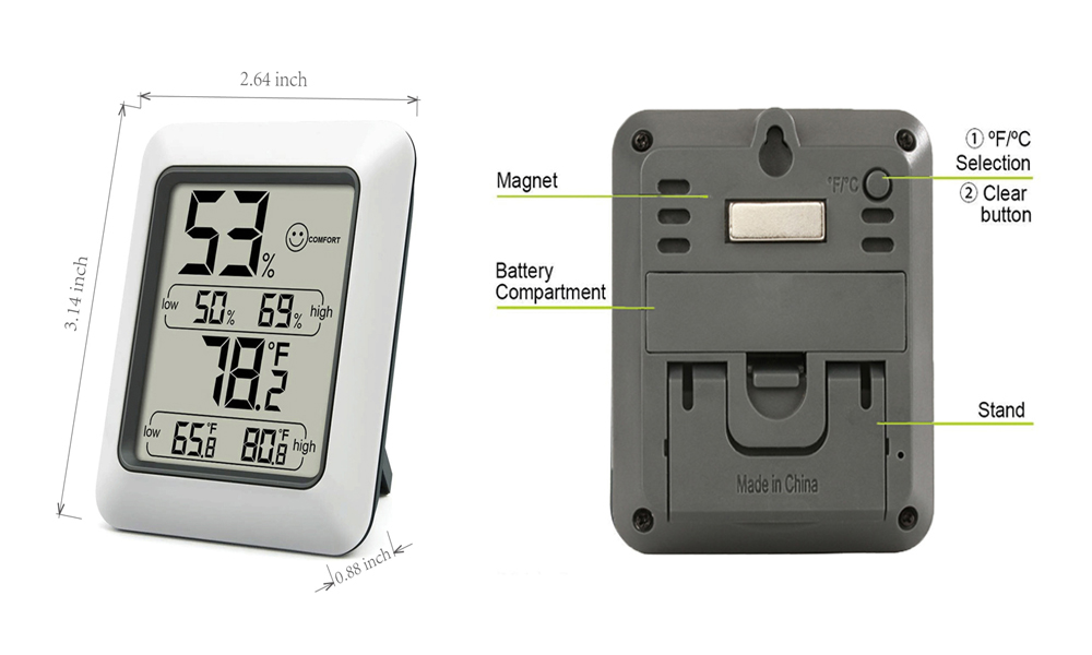 Thermometer Humidity Monitor detailed measurement