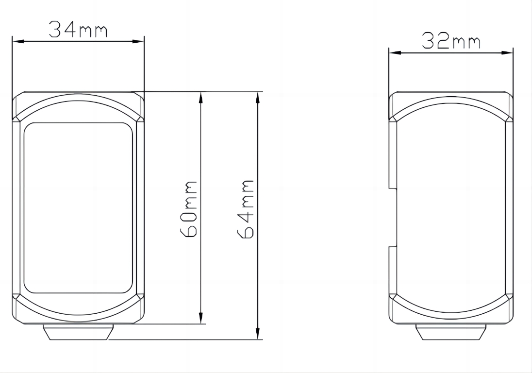 DF6100-EP  Flow Meter Dimensional Sketches