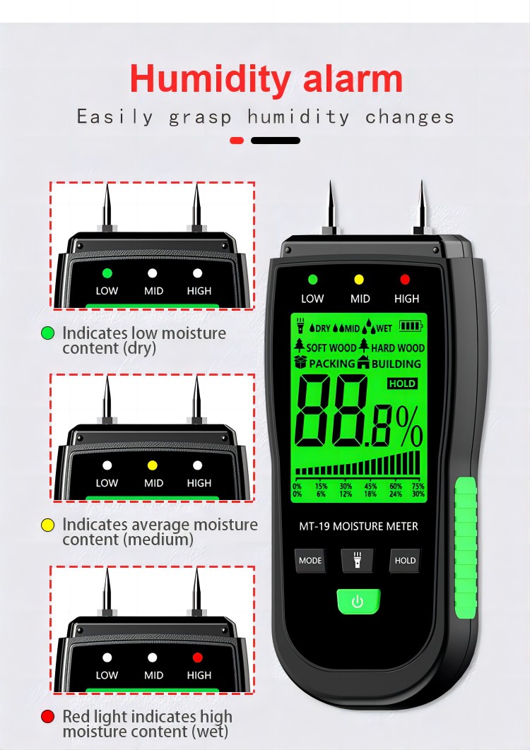 wooden hygrometer Humidity alarm