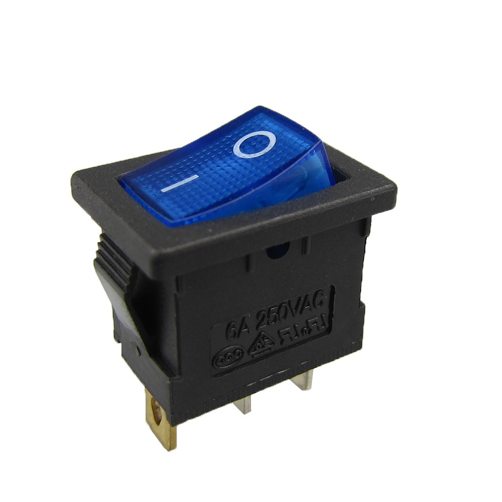 Factory 21x15mm 3 Way Push Switch 3 Leads Blue Button Rocker Switch Wiring Diagram