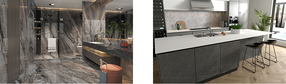 Kitchen sintered stone island