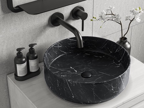 Black Marquina Marble Counter Basin