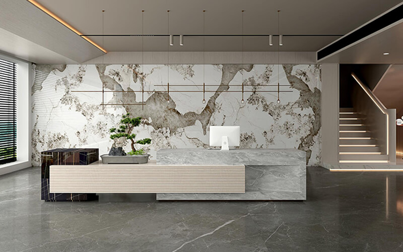 Custom Printing Porcelain Sintered Stone Slab Indoor Large Size Wall Tiles