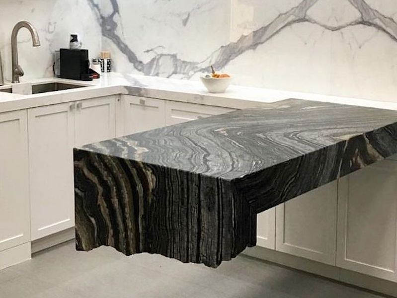 Silver Wave Stone Kitchen Countertop Design