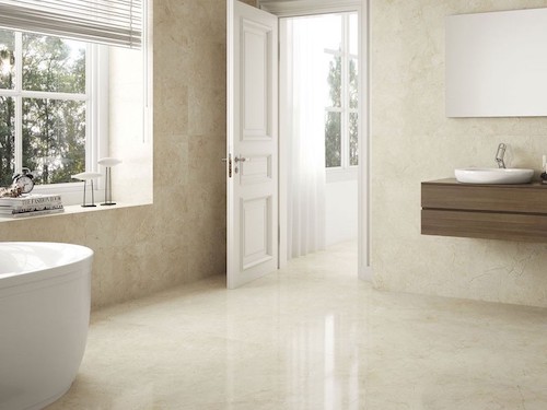 Crema Marfil Marble Bathroom Flooring