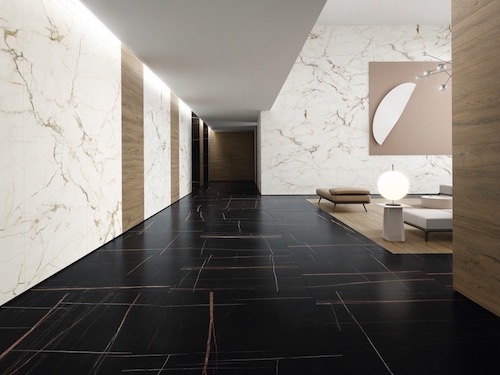 Sahara Noir Marble Living Room Flooring