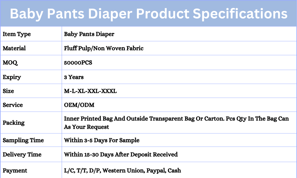 Disposable Baby Diaper Pants