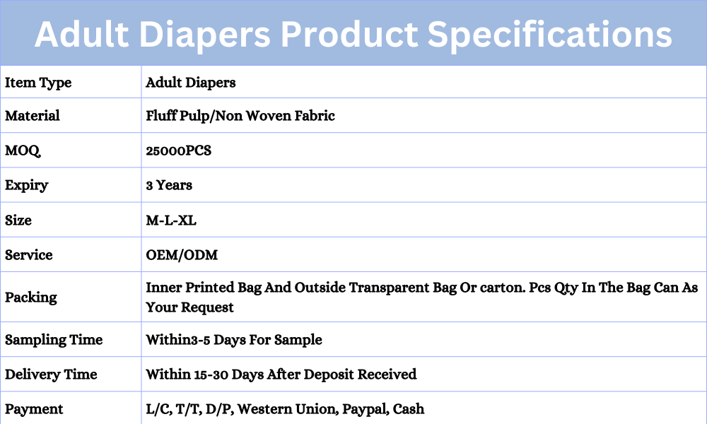 dry surface adult diaper